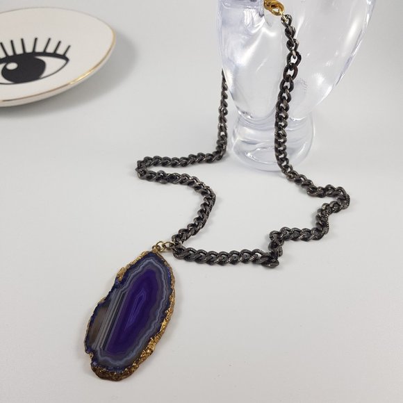 π Amazing Purple agate necklace - Picture 1 of 5